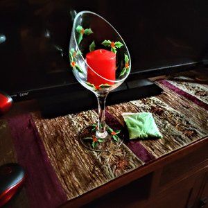 Christmas Holly Candle Holder Set - NWOT